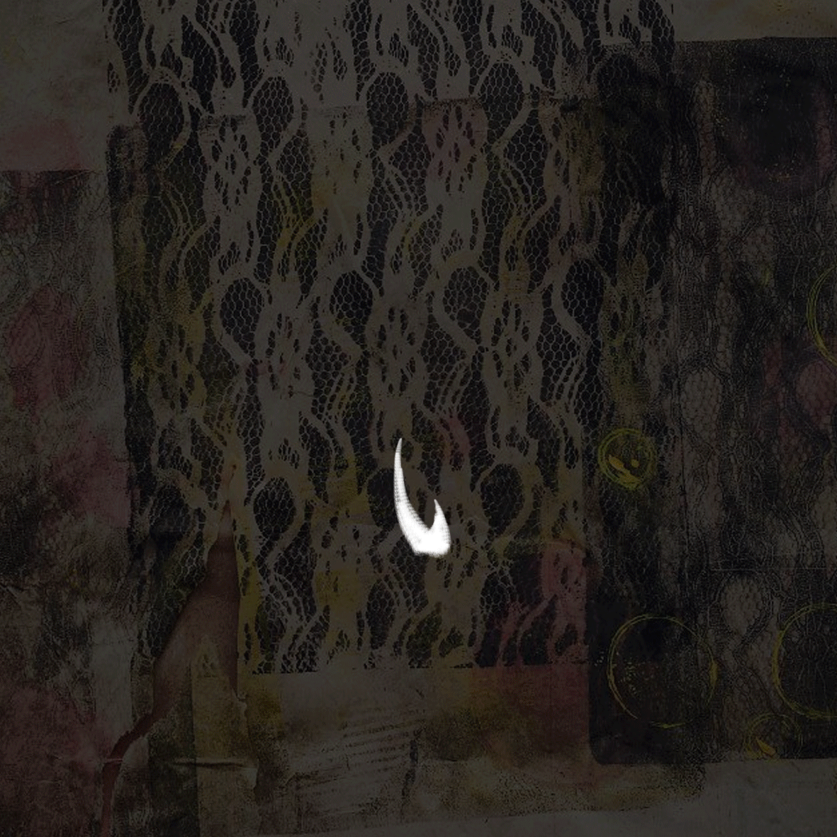 Animated fragment with layered lace and collage textures