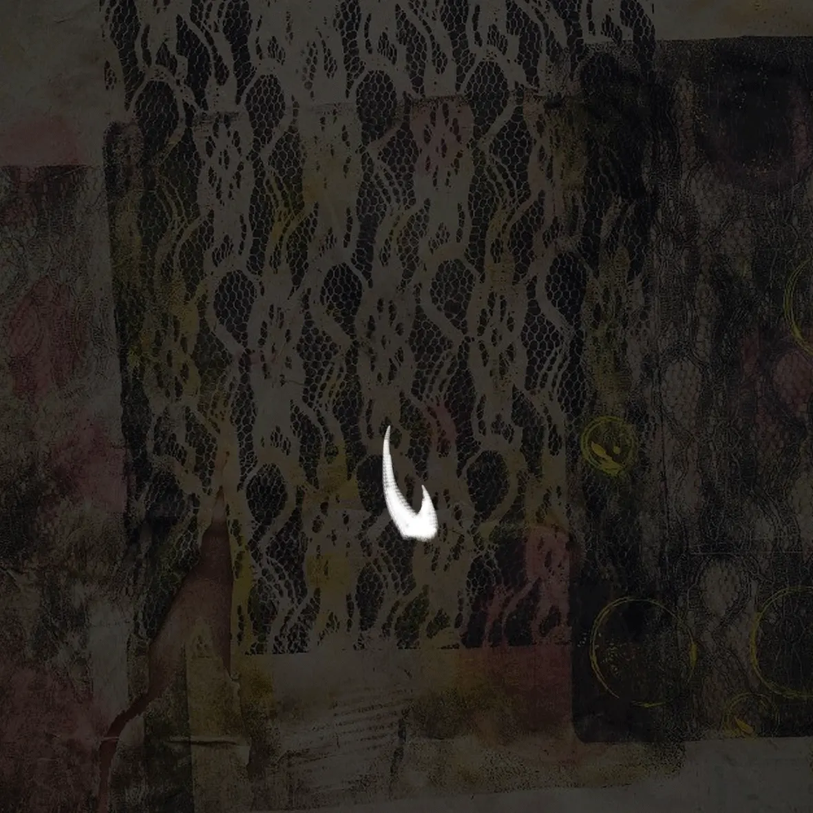 Animated fragment with layered lace and collage textures