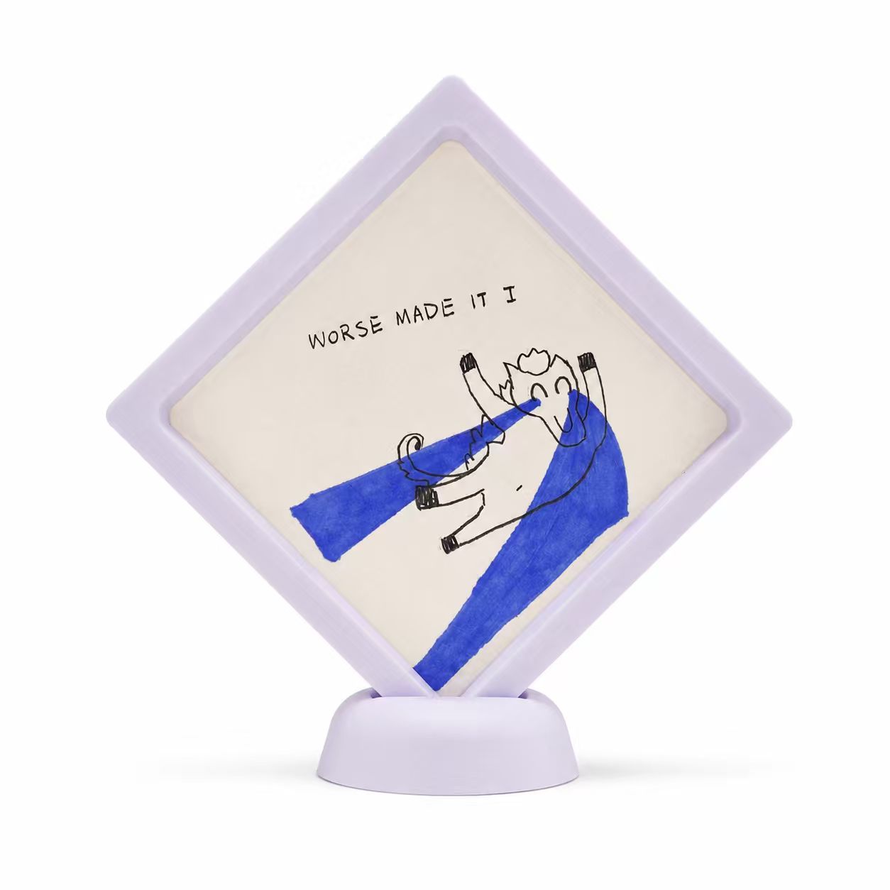 Reverse side of the framed textile and drawing work