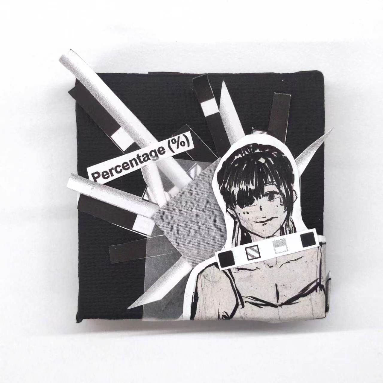 Reverse side of the denim textile brooch